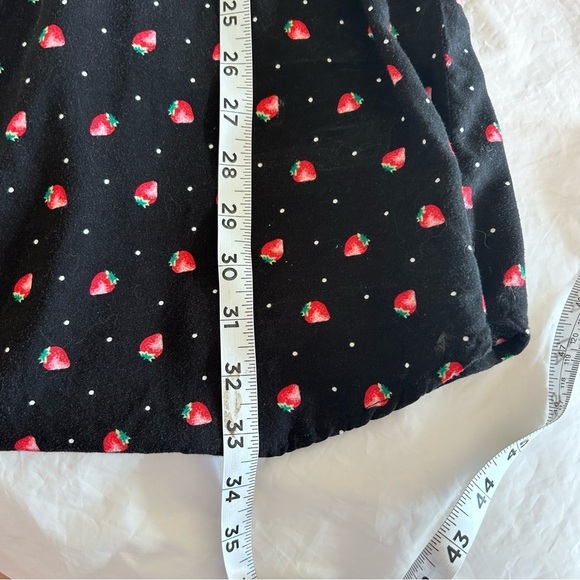 MIMI CHICA Strawberry Print Button Top Elastic Waist Mini Tank Shirt Dress M / L - Picture 8 of 9